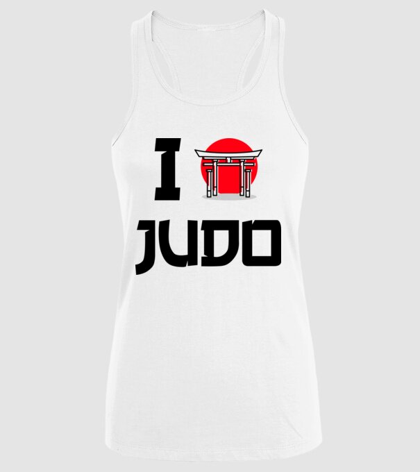 I love Judo model alb pe tricou