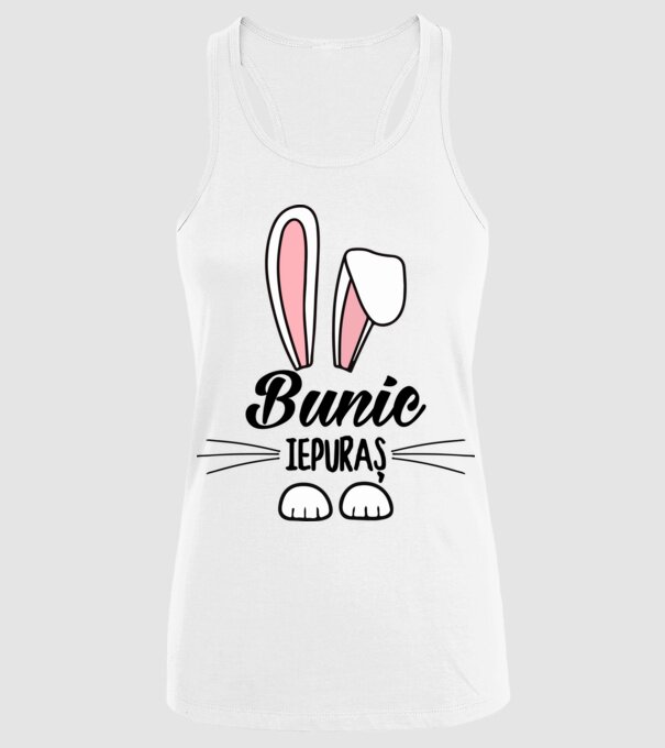 iepuraș bunic model alb pe tricou