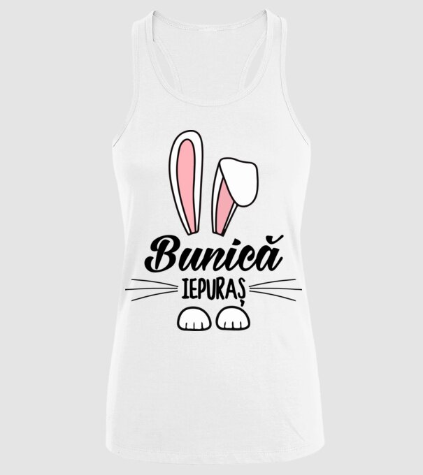 iepuraș bunică model alb pe tricou