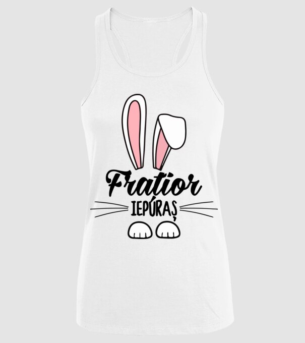 iepuraș frățior model alb pe tricou