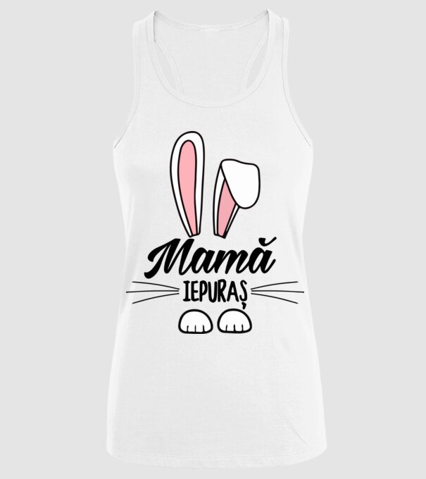 iepuraș mamă model alb pe tricou