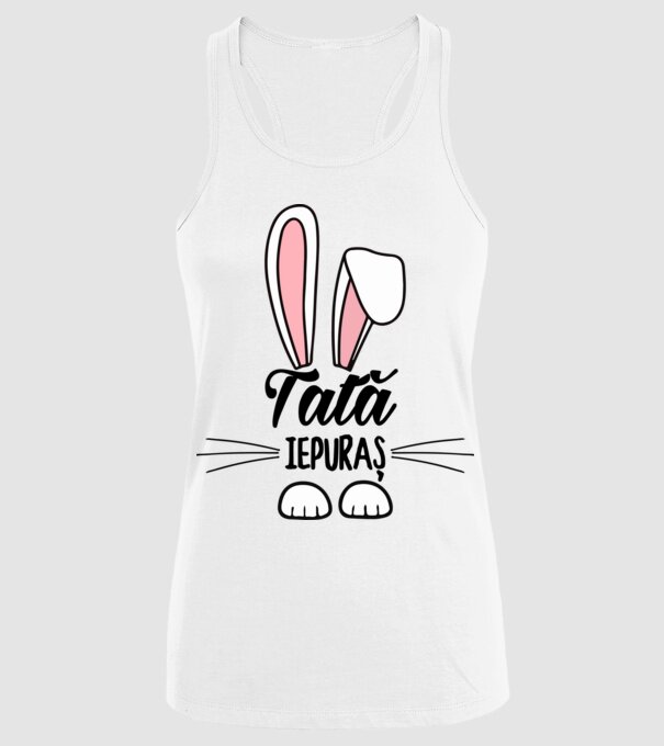 iepuraș tată model alb pe tricou