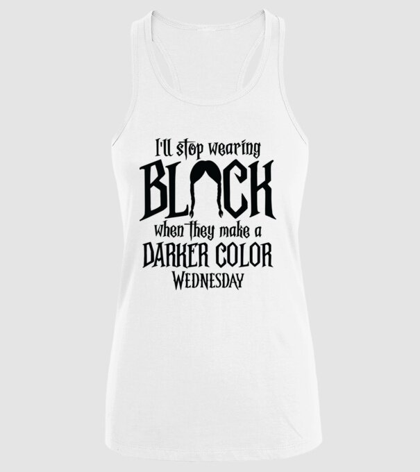 ill stop wearing black model alb pe tricou