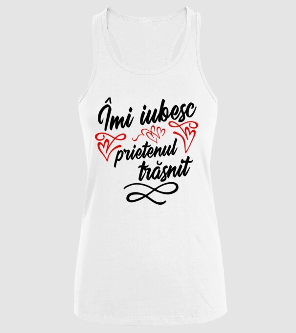 Îmi iubesc prietenul trăsnit model alb pe tricou