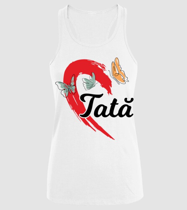 Tată model alb pe tricou