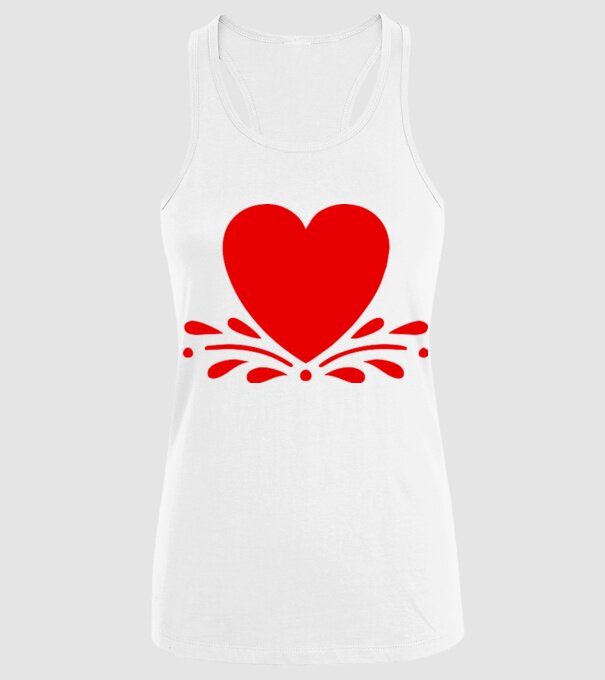 inimă Valentine model alb pe tricou
