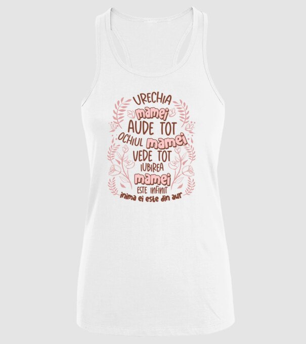 Iubirea mamei este infinit model alb pe tricou