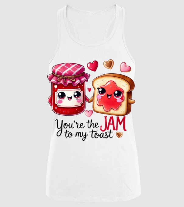 Jam to my Toast model alb pe tricou