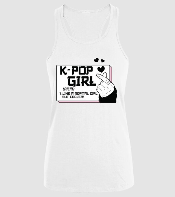 K-POP FANGIRL model alb pe tricou