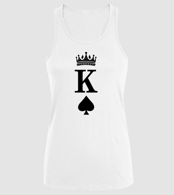 King model alb pe tricou