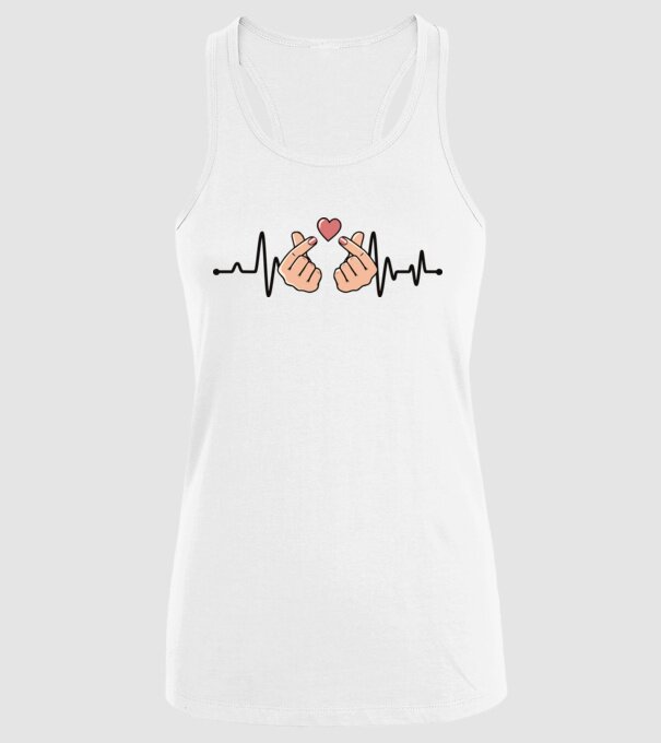 Kpop heartbeaT model alb pe tricou