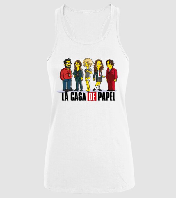 la casa de papel simpson model alb pe tricou