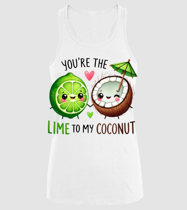 Lime to my Coconut model alb pe tricou