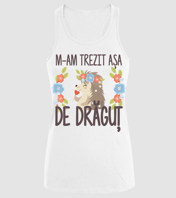 M-am trezit așa de drăguț model alb pe tricou