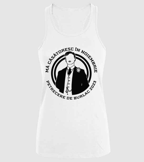 mă căsătoresc în noiembrie - petrecere de burlac model alb pe tricou