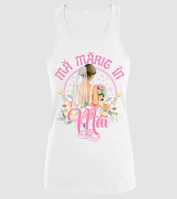 mă mărit - în mai model alb pe tricou