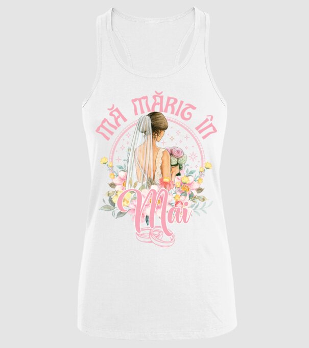 mă mărit - în mai model alb pe tricou