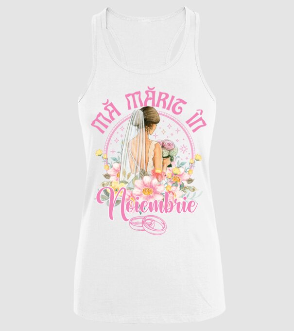 mă mărit - în noiembrie model alb pe tricou