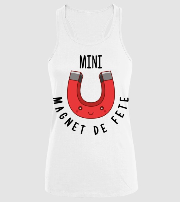Mini magnet de fete model alb pe tricou