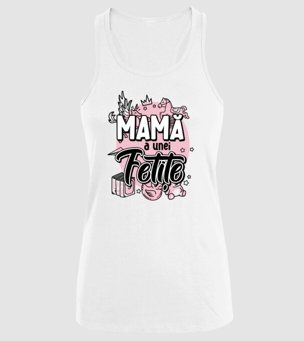 Mamă a unei fetițe model alb pe tricou