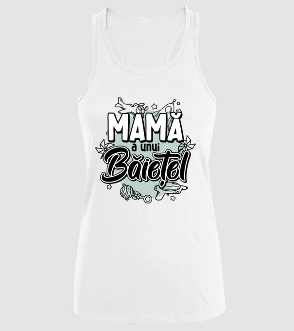 Mamă a unui băiețel model alb pe tricou