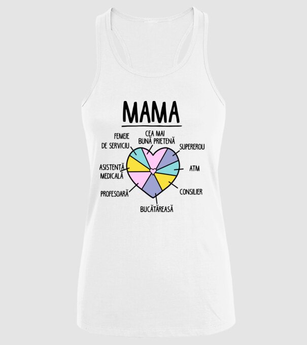 Mama cea mai bună prietenă, supererou model alb pe tricou