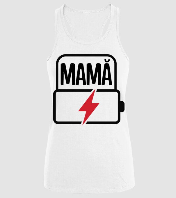 Mamă la încărcat model alb pe tricou