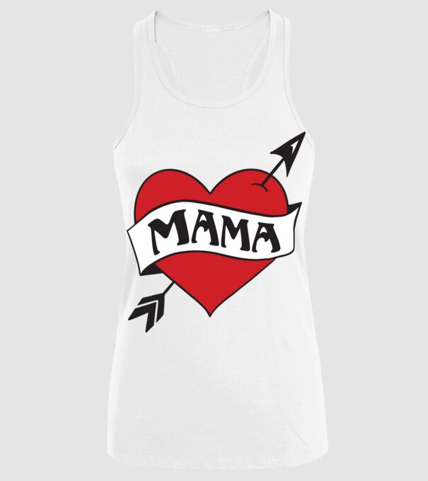 mama model alb pe tricou