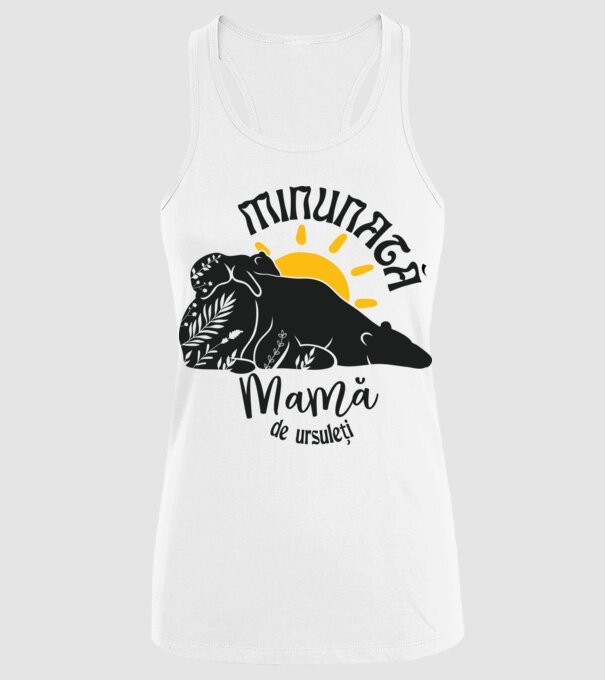 Minunată mamă de ursuleți model alb pe tricou