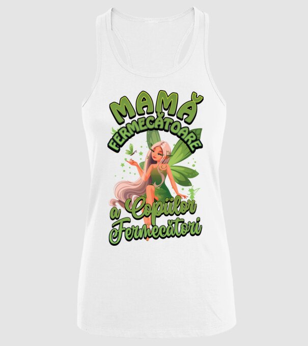 Mamă fermecătoare a copiilor fermecătorit model alb pe tricou