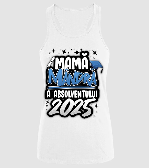 Mamă Mândră a absolventului model alb pe tricou