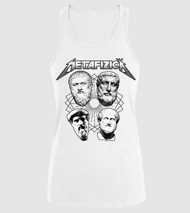 metafizică model alb pe tricou