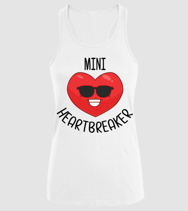 mini heartbreaker model alb pe tricou
