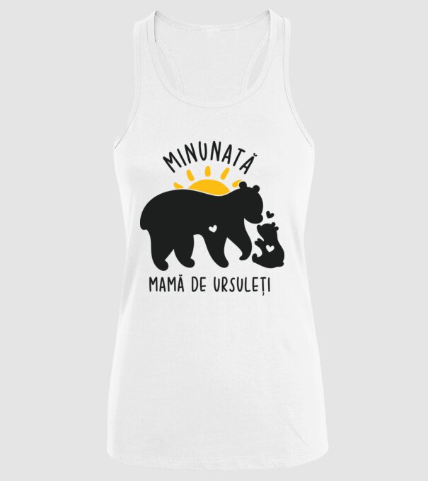 Minunată mamă de ursuleți model alb pe tricou