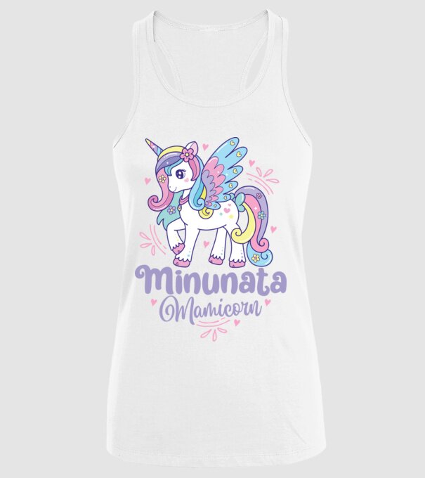 Minunata Mamicorn model alb pe tricou