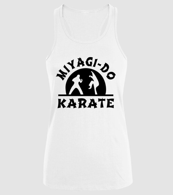Miyagi-do karate black model alb pe tricou