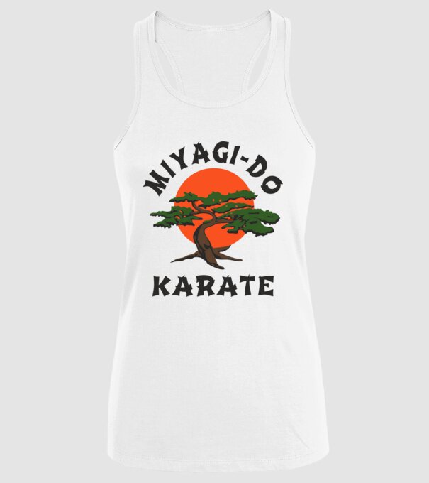 Miyagi-do karate cobra kai model alb pe tricou