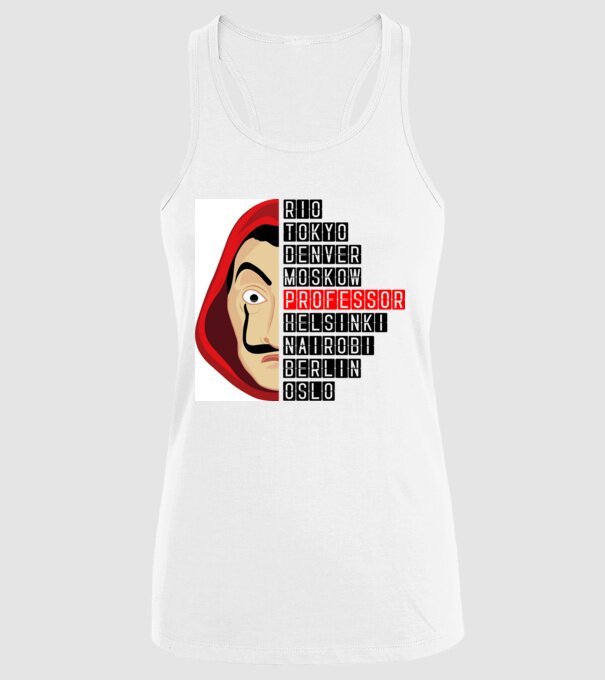 money heist cities model alb pe tricou