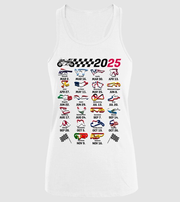 MOTOGP 25 CALENDAR alb model alb pe tricou