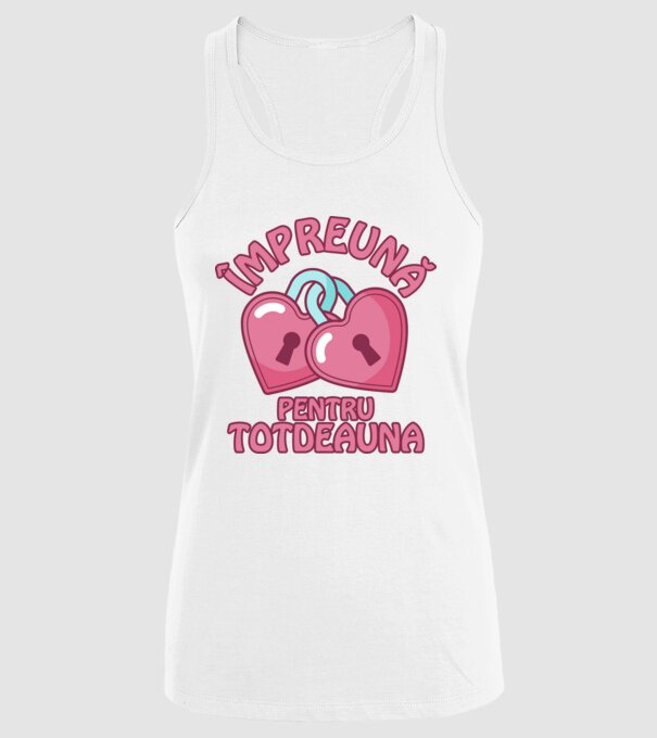 mpreună pentru totdeauna model alb pe tricou