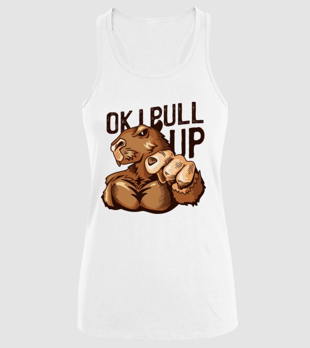 Muscular Capybara - capibară model alb pe tricou