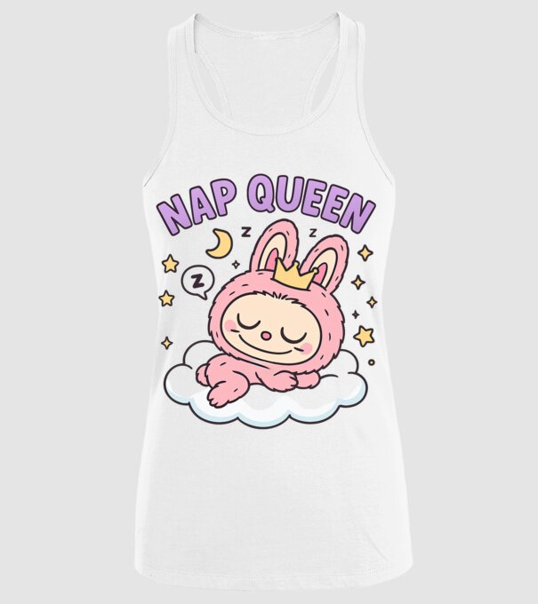 Nap Queen model alb pe tricou