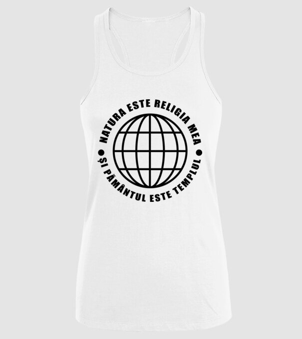 Natura este religia mea model alb pe tricou