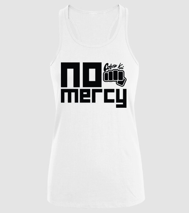 No mercy cobra kai model alb pe tricou