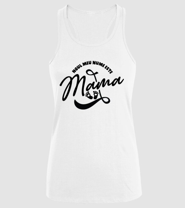 Noul meu nume este Mama model alb pe tricou
