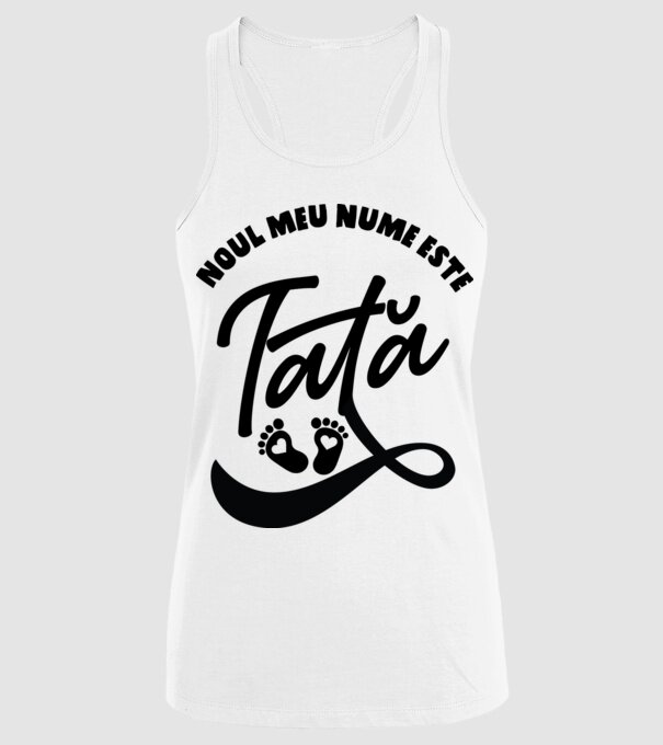 Noul meu nume este Tată model alb pe tricou