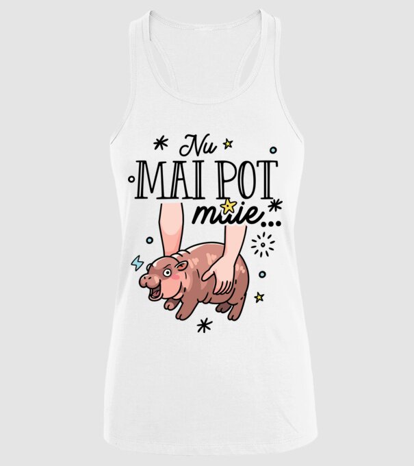 Nu mai pot muie... model alb pe tricou