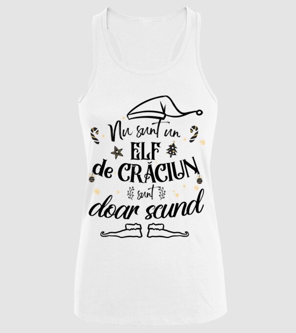 Nu sunt un elf de Crăciun, sunt doar scund ALB model alb pe tricou