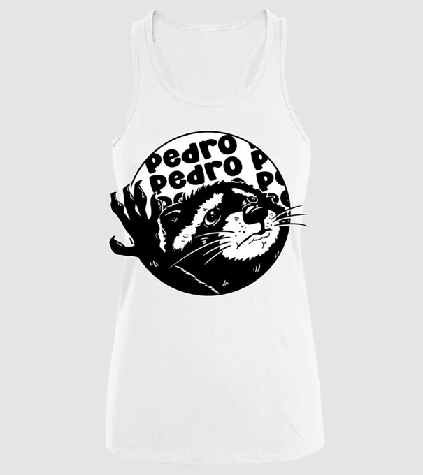 Pedro circle model alb pe tricou