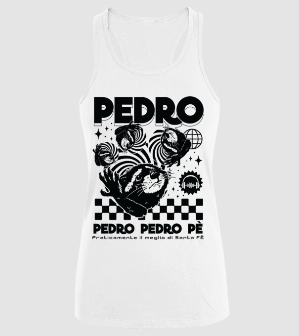 Pedro techno model alb pe tricou
